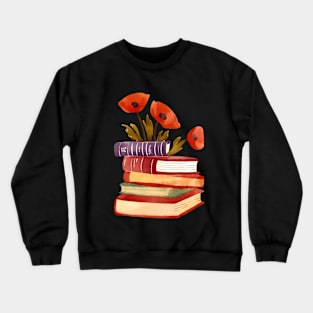 Poppy Flowers And Books | Red Poppies Crewneck Sweatshirt